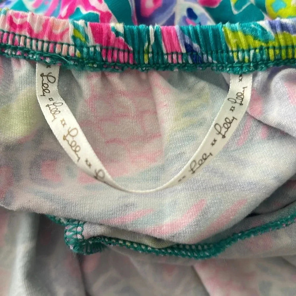 Lilly Pulitzer Lana Off-The-Shoulder Top Maldives Green Turtle Wave Size XLarge - Picture 10 of 15